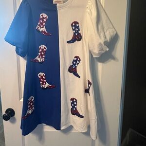 Peach Love Small sequent boot dress. NWOT